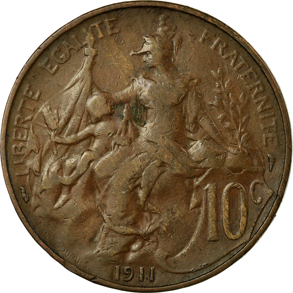 Coin, France, Dupuis, 10 Centimes, 1911, Paris, EF(40-45), Bronze, KM:843
