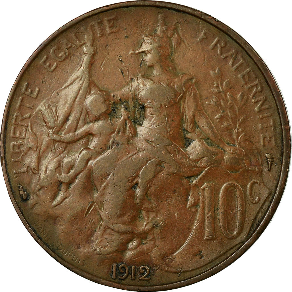 Monnaie, France, Dupuis, 10 Centimes, 1912, Paris, TTB+, Bronze, Gadoury:277