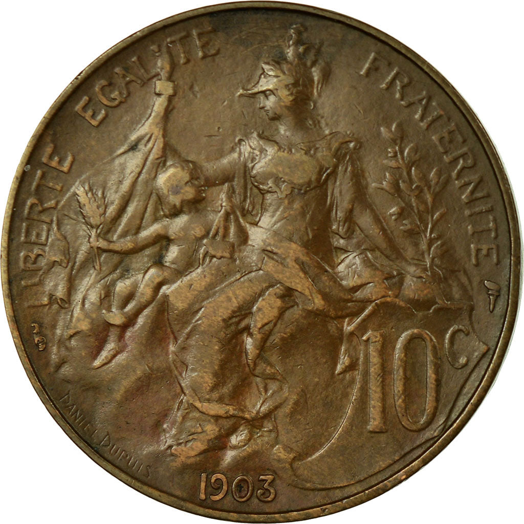 Coin, France, Dupuis, 10 Centimes, 1903, Paris, EF(40-45), Bronze, KM:843