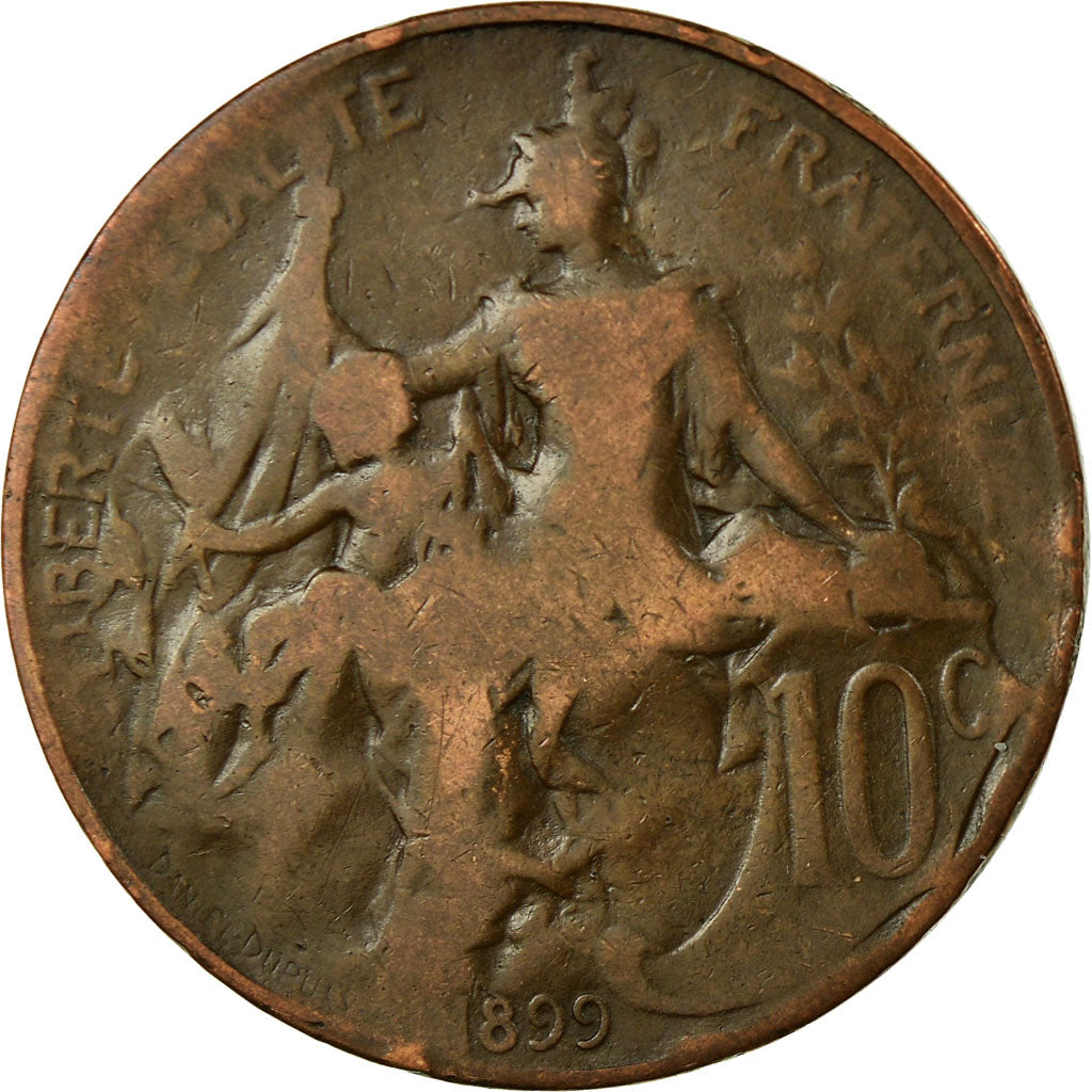 Munten, Frankrijk, Dupuis, 10 Centimes, 1899, Paris, FR+, Bronze, KM:843