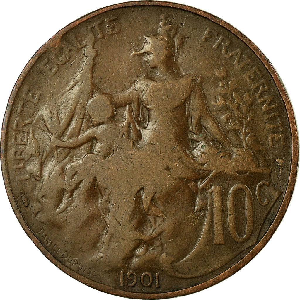 Coin, France, Dupuis, 10 Centimes, 1901, Paris, VF(30-35), Bronze, KM:843