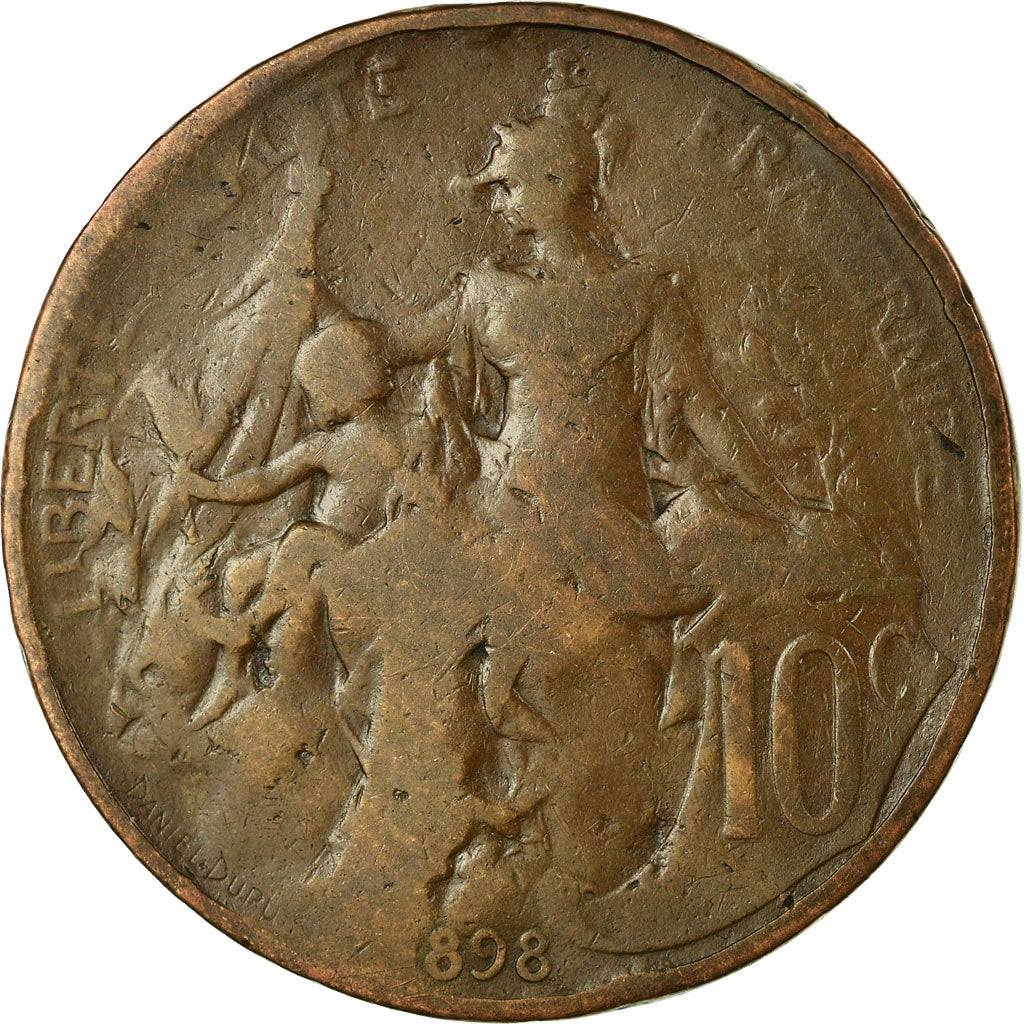 Munten, Frankrijk, Dupuis, 10 Centimes, 1898, Paris, FR, Bronze, KM:843