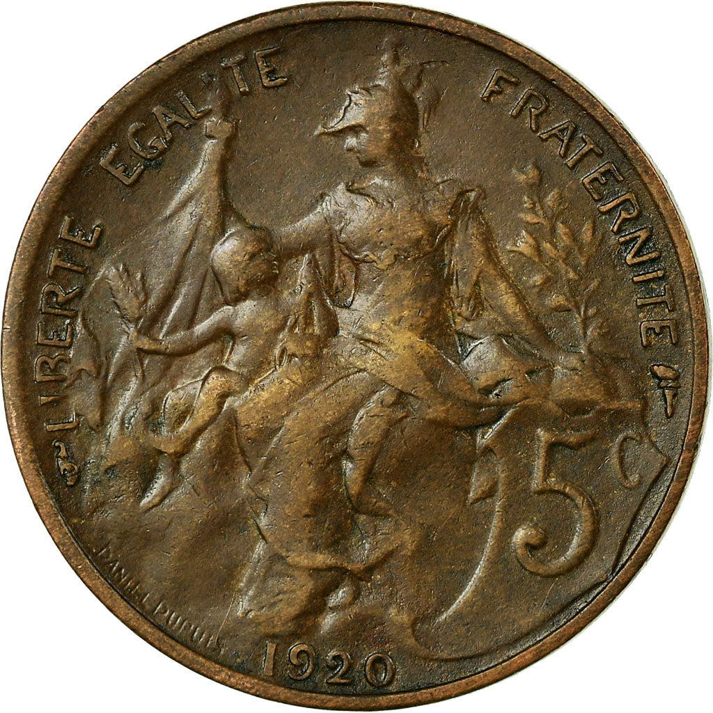 Monnaie, France, Dupuis, 5 Centimes, 1920, Paris, TTB+, Bronze, Gadoury:165