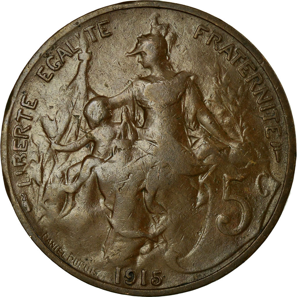 Coin, France, Dupuis, 5 Centimes, 1915, Paris, EF(40-45), Bronze, KM:842