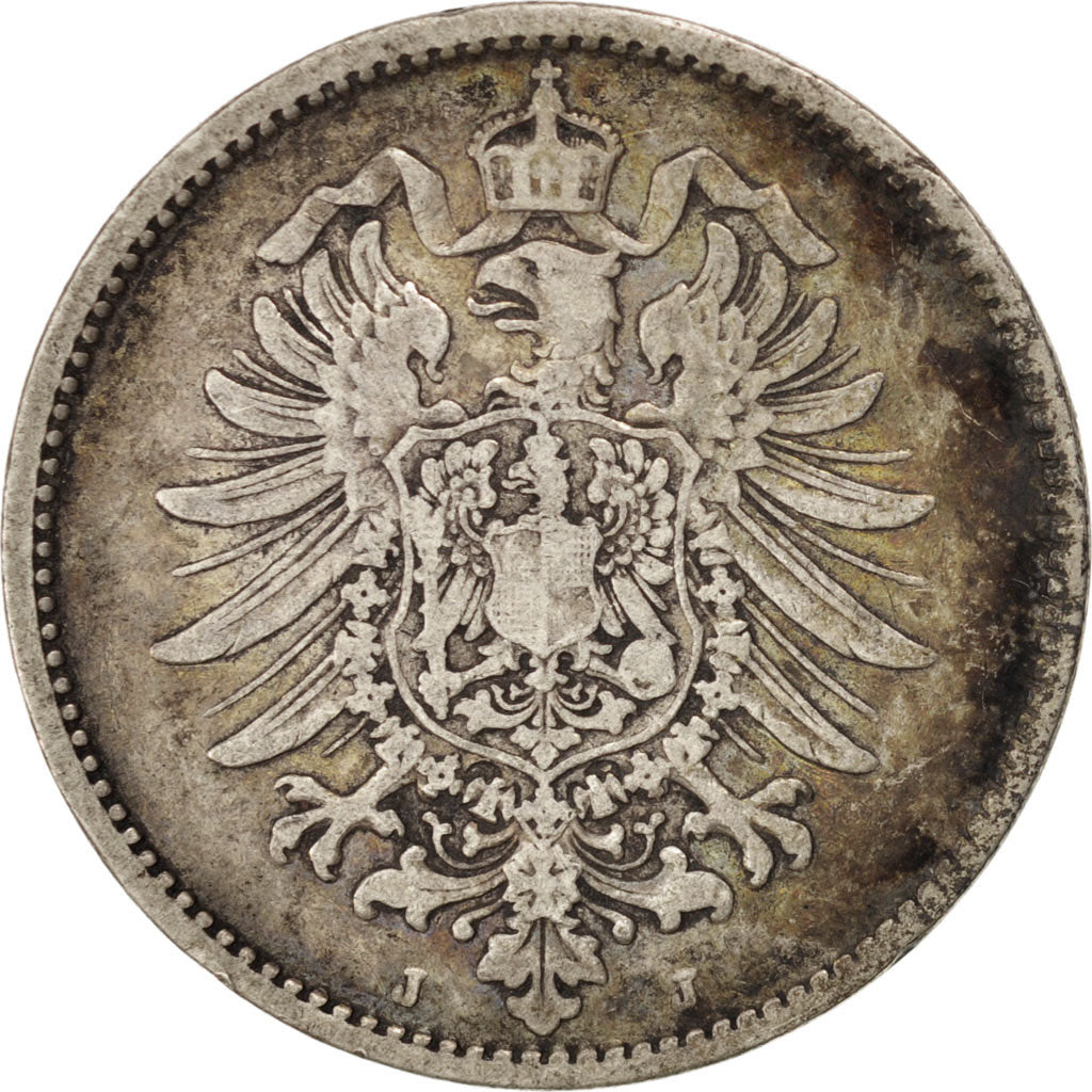 GERMANY - EMPIRE, Mark, 1885, Hambourg, KM #7, EF(40-45), Silver, 24, 5.42
