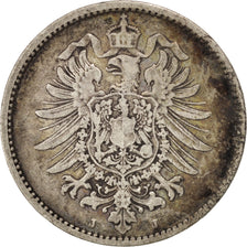 GERMANY - EMPIRE, Mark, 1885, Hambourg, KM #7, EF(40-45), Silver, 24, 5.42