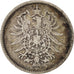 GERMANY - EMPIRE, Mark, 1885, Hambourg, KM #7, EF(40-45), Silver, 24, 5.42