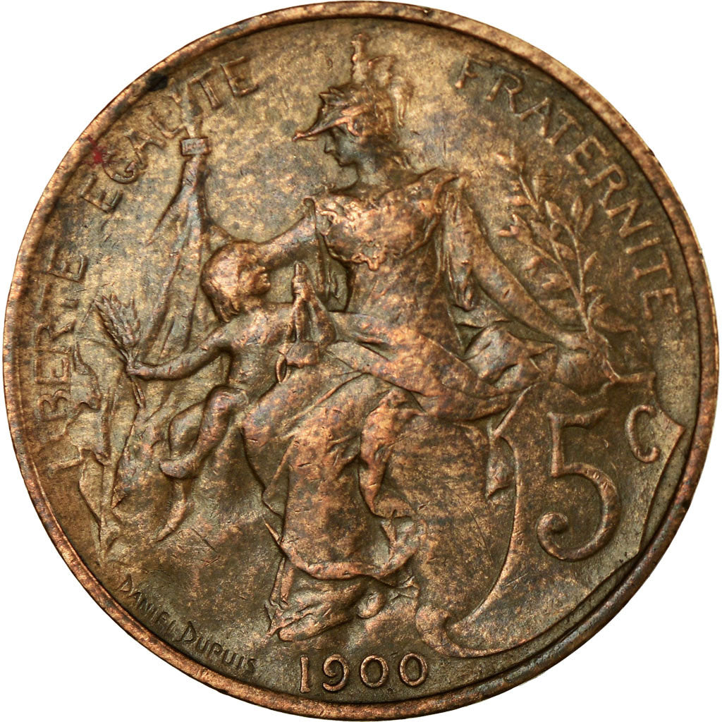 Moneta, Francia, Dupuis, 5 Centimes, 1900, Paris, MB+, Bronzo, KM:842