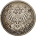 GERMANY - EMPIRE, 1/2 Mark, 1908, Berlin, KM #17, VF(30-35), Silver, 20, 2.73