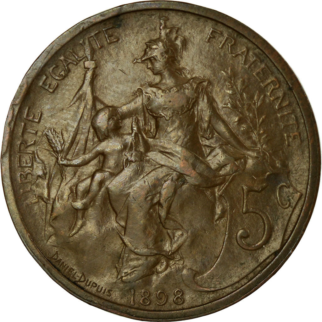 Coin, France, Dupuis, 5 Centimes, 1898, Paris, AU(50-53), Bronze, KM:842