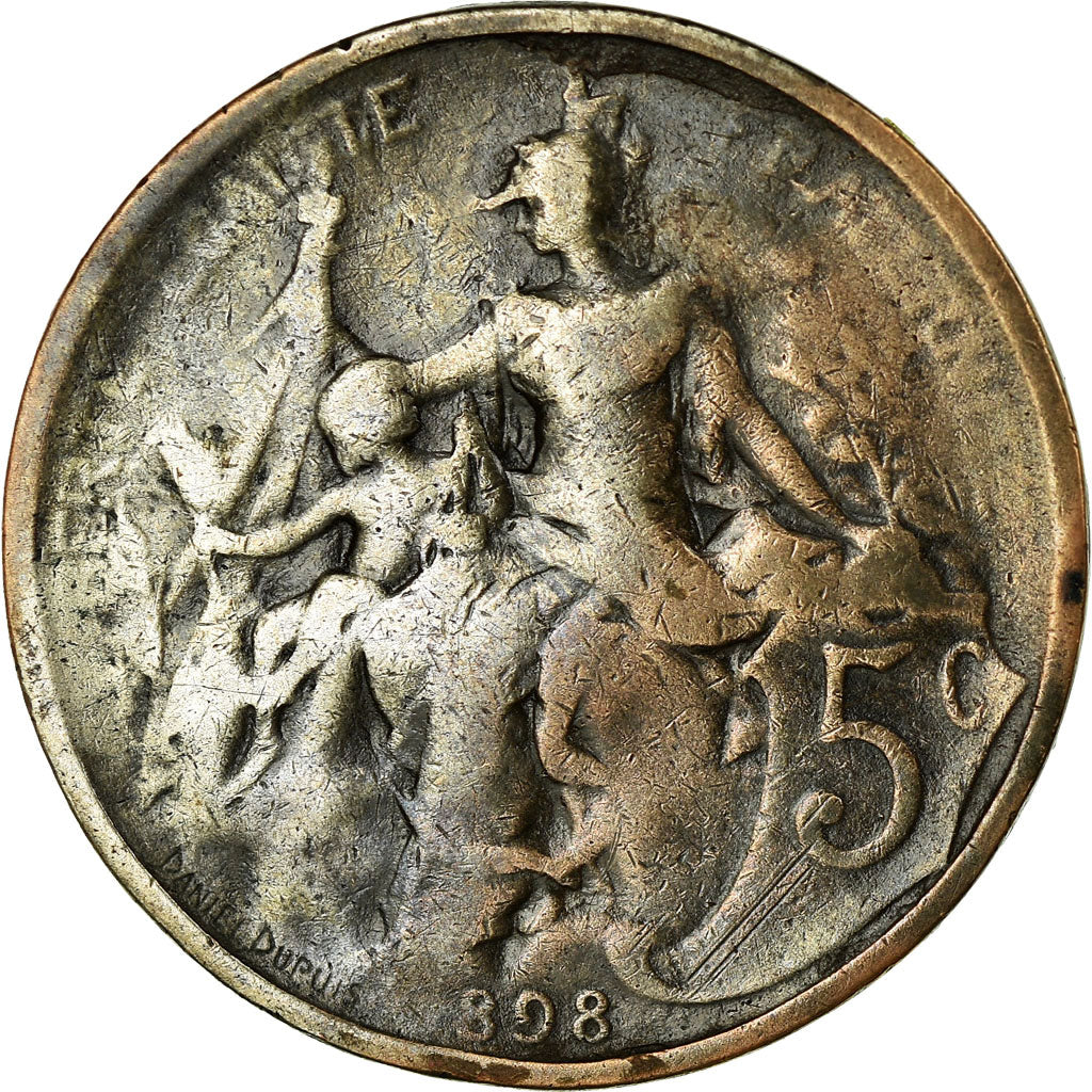 Moeda, França, Dupuis, 5 Centimes, 1898, Paris, VF(20-25), Bronze, KM:842