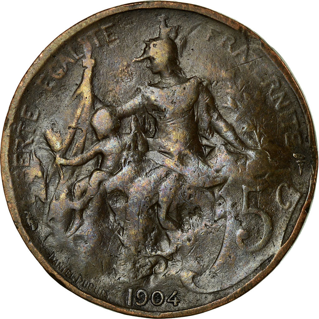 Münze, Frankreich, Dupuis, 5 Centimes, 1904, Paris, S, Bronze, KM:842
