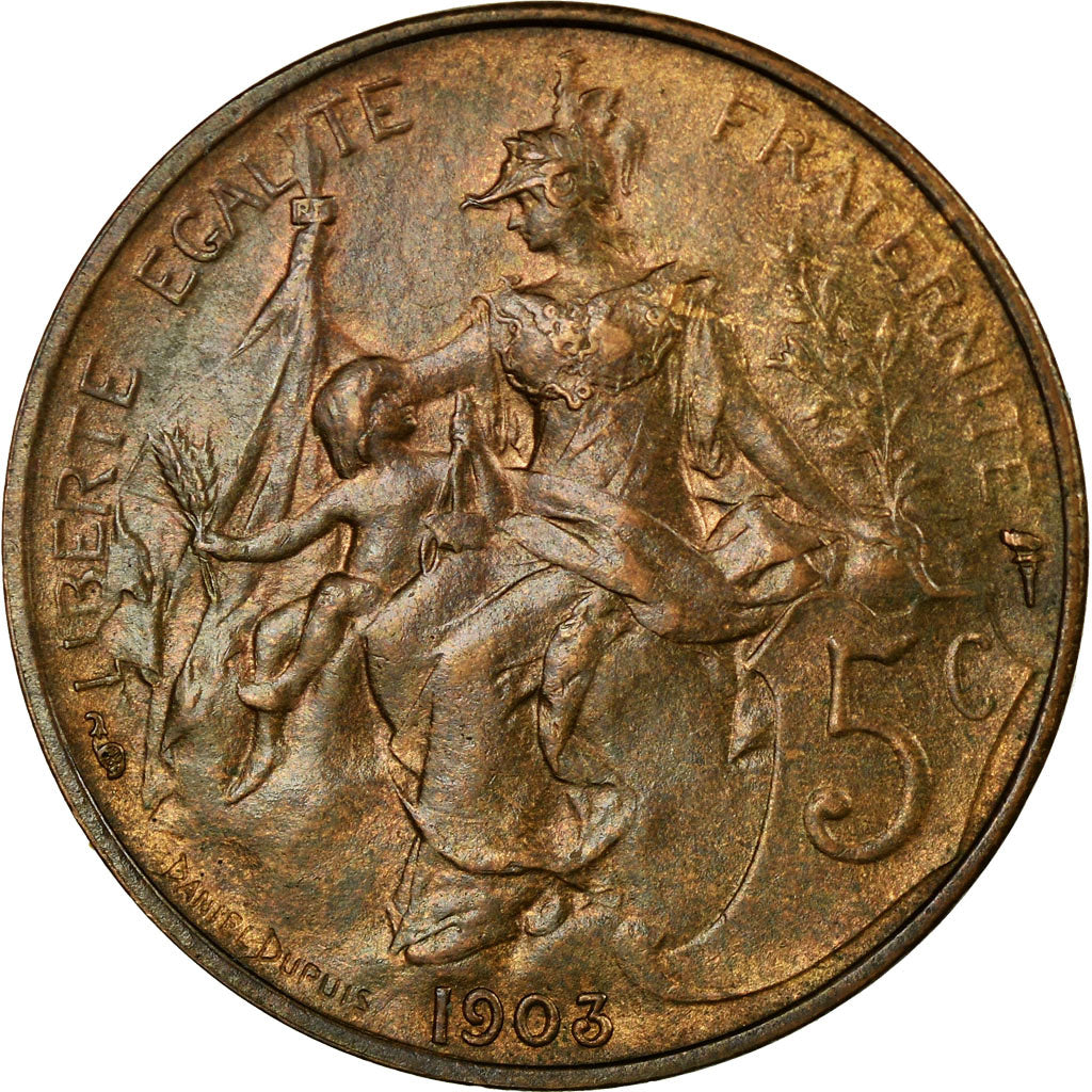 Coin, France, Dupuis, 5 Centimes, 1903, Paris, AU(55-58), Bronze, KM:842