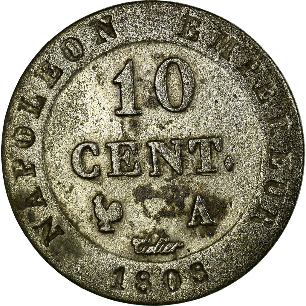 Coin, France, Napoléon I, 10 Centimes, 1808, Paris, EF(40-45), Billon, KM 676.1
