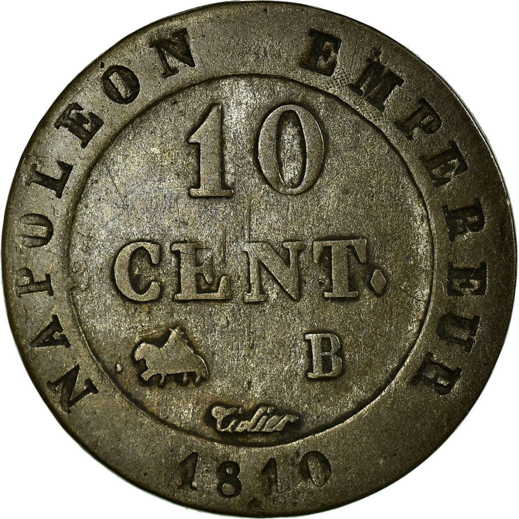 Monnaie, France, Napoléon I, 10 Centimes, 1810, Rouen, TTB, Billon, Gad 190