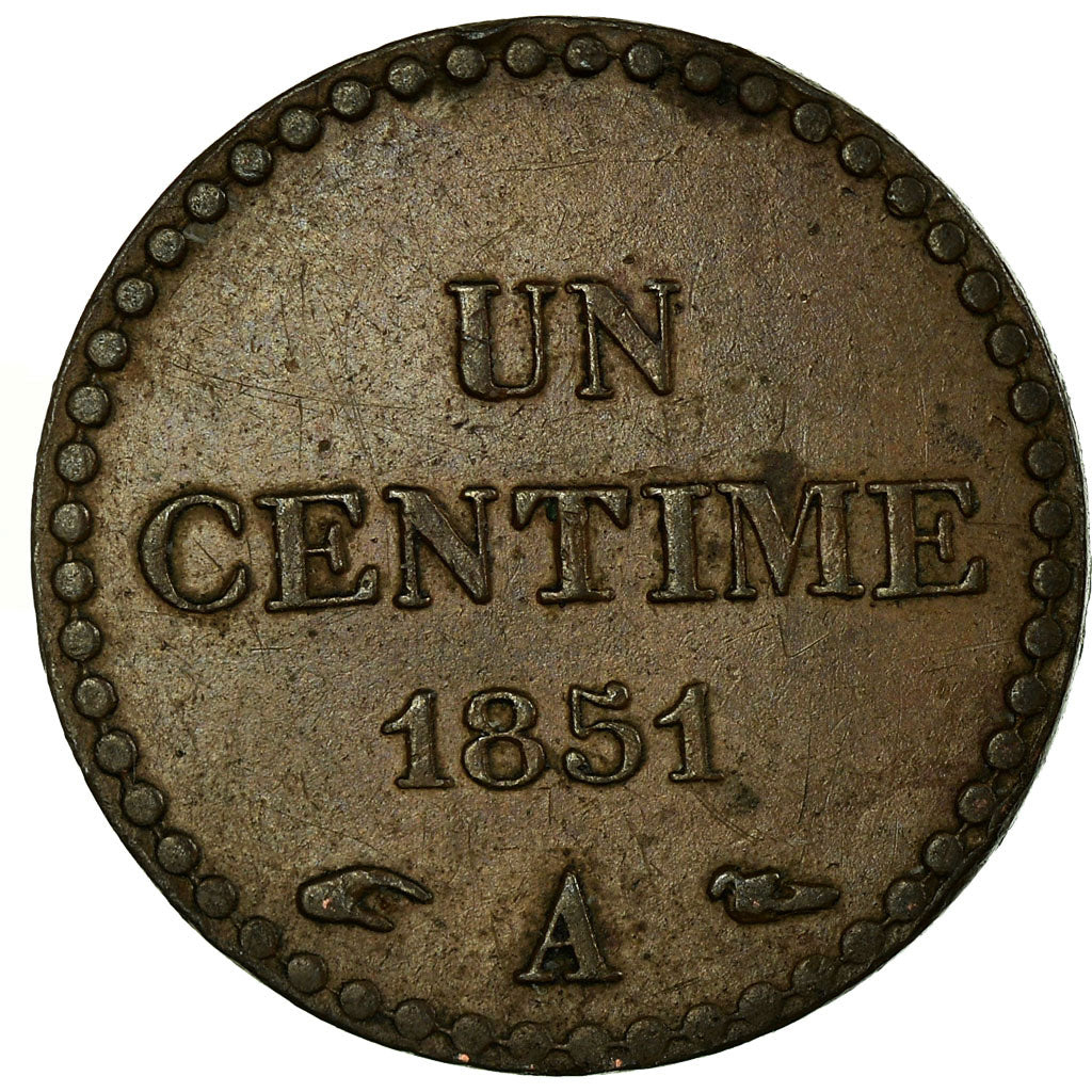 Coin, France, Dupré, Centime, 1851, Paris, AU(50-53), Bronze, KM:754