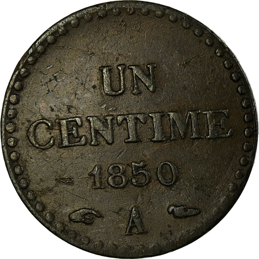 Coin, France, Dupré, Centime, 1850, Paris, EF(40-45), Bronze, KM:754