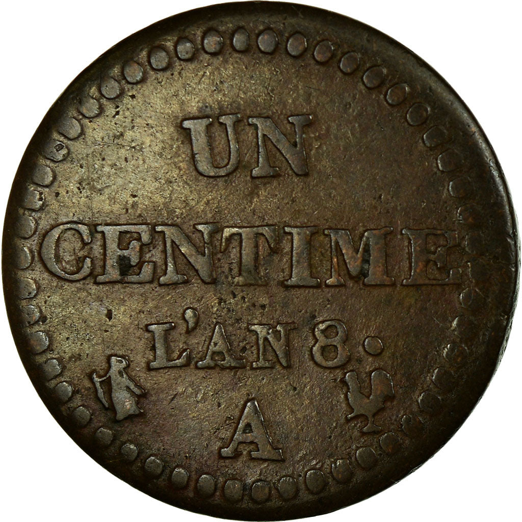 Moneta, Francia, Dupré, Centime, 1799, Paris, BB, Bronzo, KM:646, Gadoury:76a