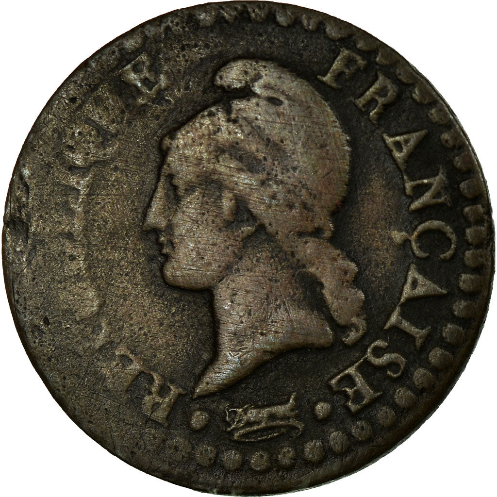 Moneda, Francia, Dupré, Centime, 1798, Paris, BC, Bronce, KM:646, Gadoury:76