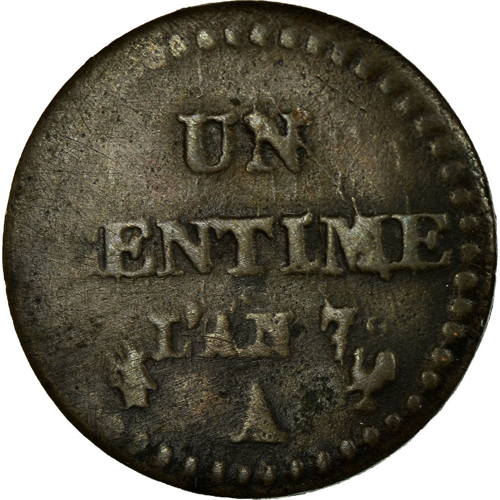 Moneda, Francia, Dupré, Centime, 1798, Paris, BC, Bronce, KM:646, Gadoury:76