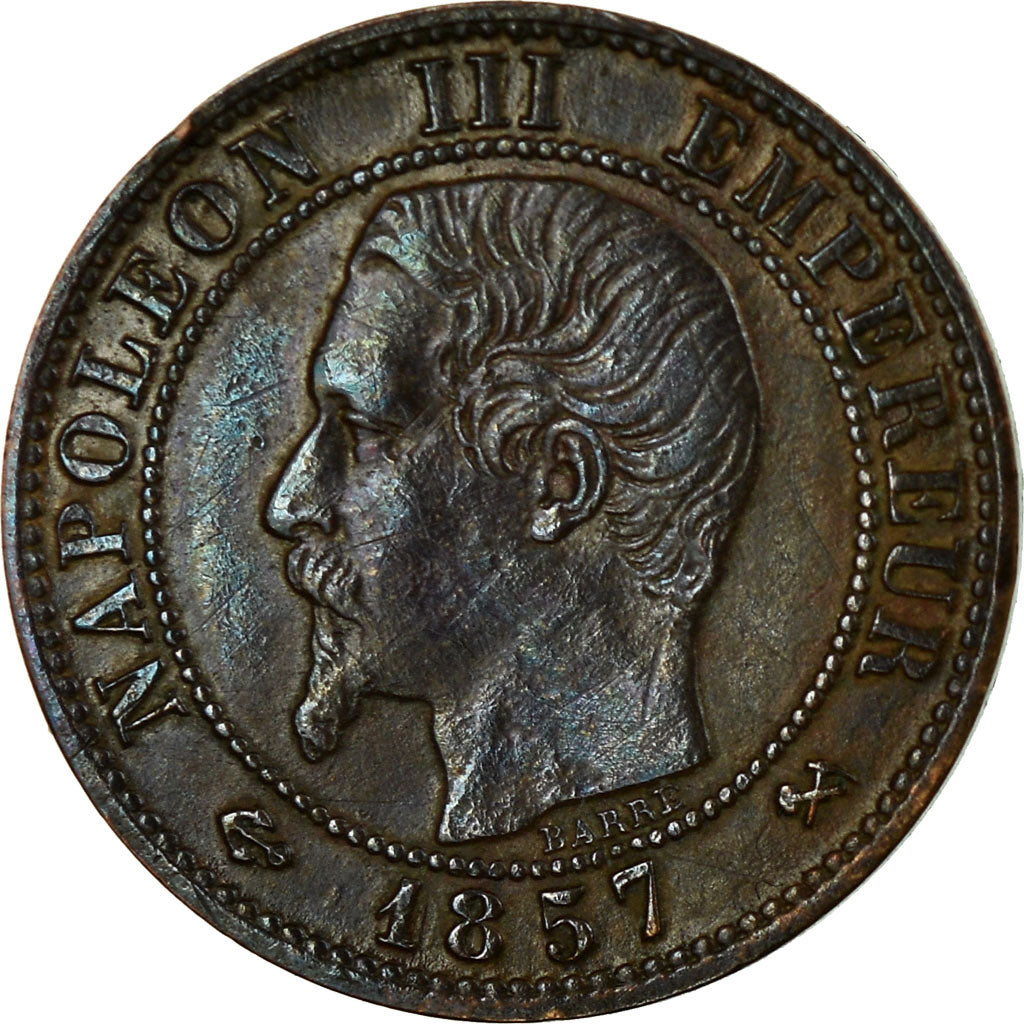 Coin, France, Napoleon III, Centime, 1857, Rouen, EF(40-45), KM 775.2