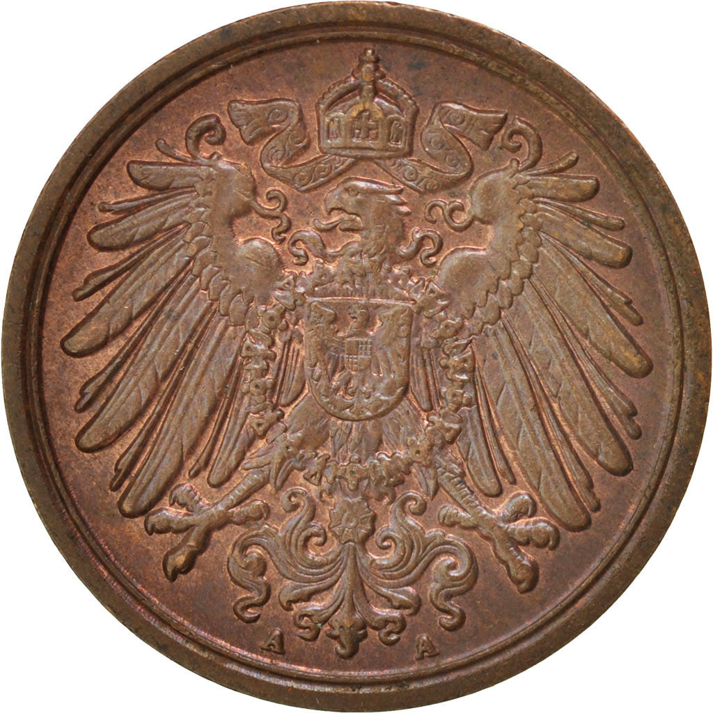 GERMANY - EMPIRE, Pfennig, 1907, Berlin, KM #10, MS(63), Copper, 17.5, 1.98