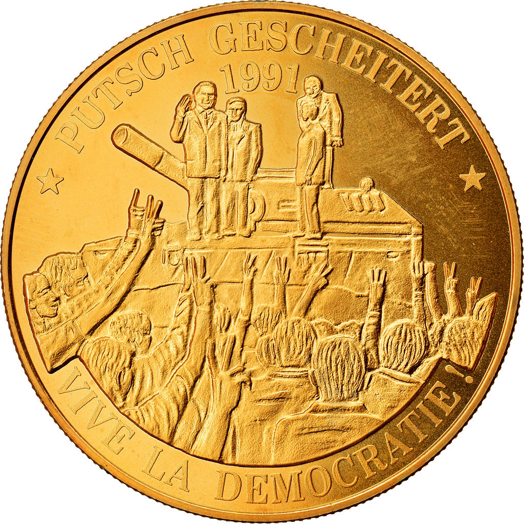 Russia, Medal, Putsch Gescheitert, Politics, Society, War, MS(64), Copper-Nickel