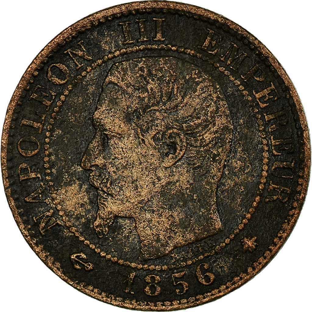 Moeda, França, Napoleon III, Centime, 1856, Strasbourg, F(12-15)