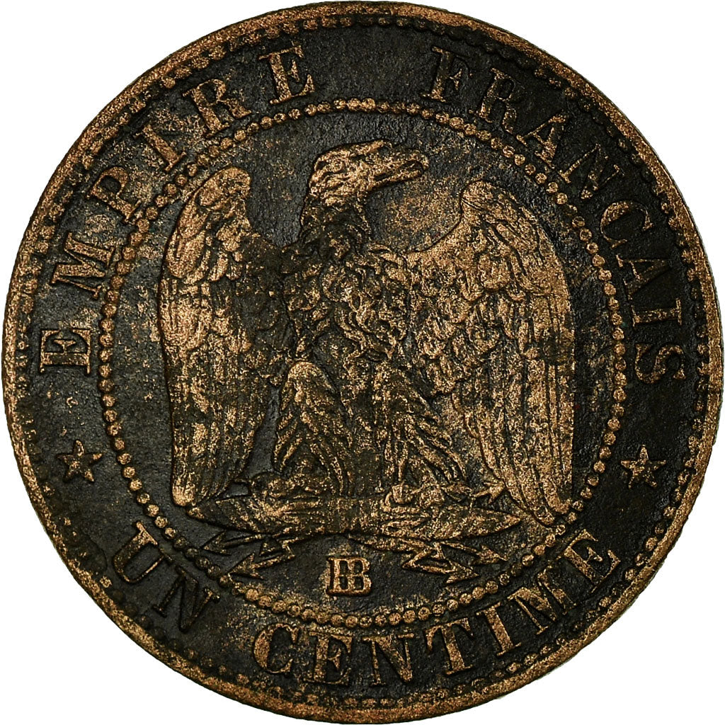 Moeda, França, Napoleon III, Centime, 1856, Strasbourg, F(12-15)