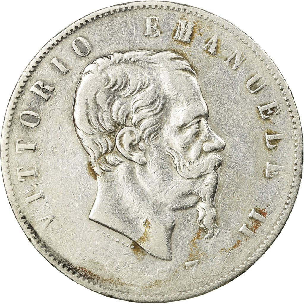 Monnaie, Italie, Vittorio Emanuele II, 5 Lire, 1877, Rome, TB+, Argent, KM:8.4