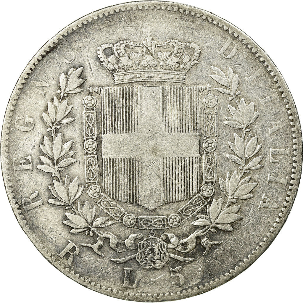 Monnaie, Italie, Vittorio Emanuele II, 5 Lire, 1877, Rome, TB+, Argent, KM:8.4