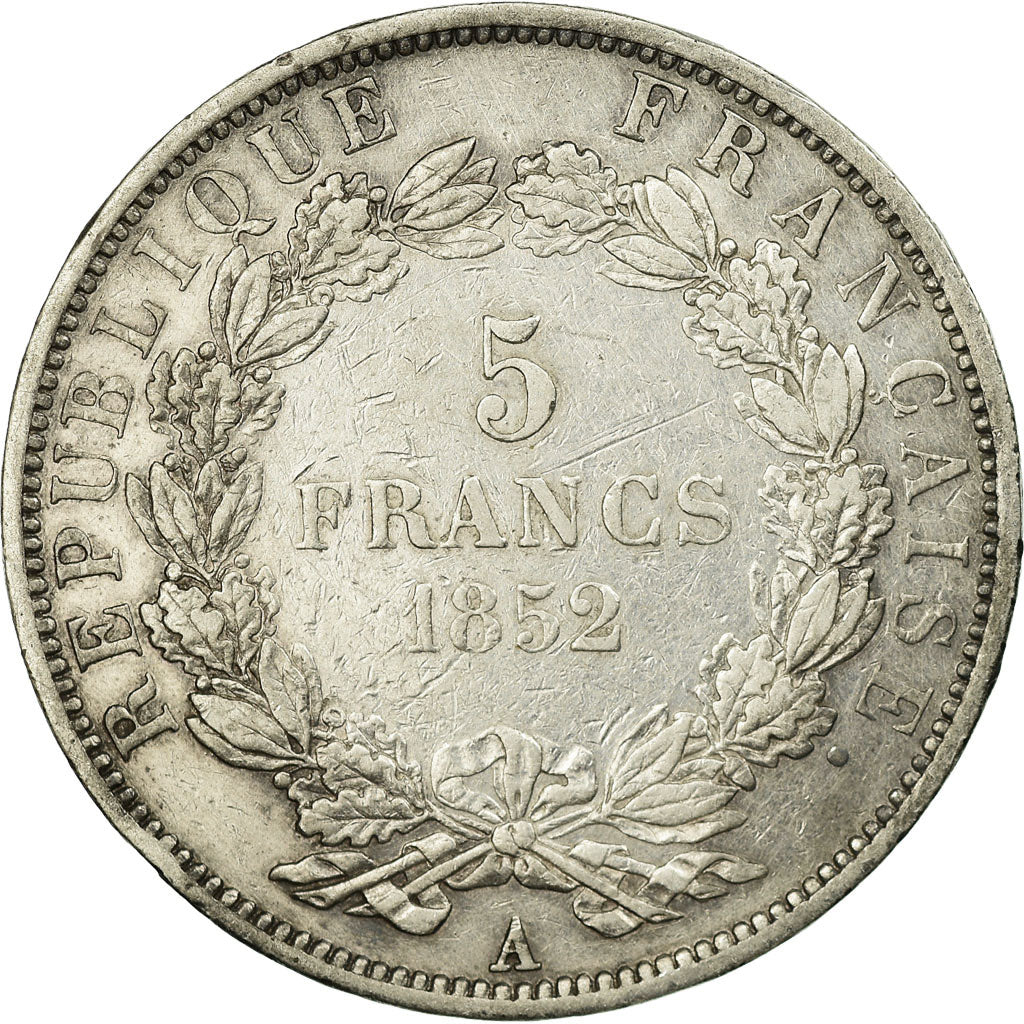 Coin, France, Napoléon III, 5 Francs, 1852, Paris, EF(40-45), Silver, KM:773.1