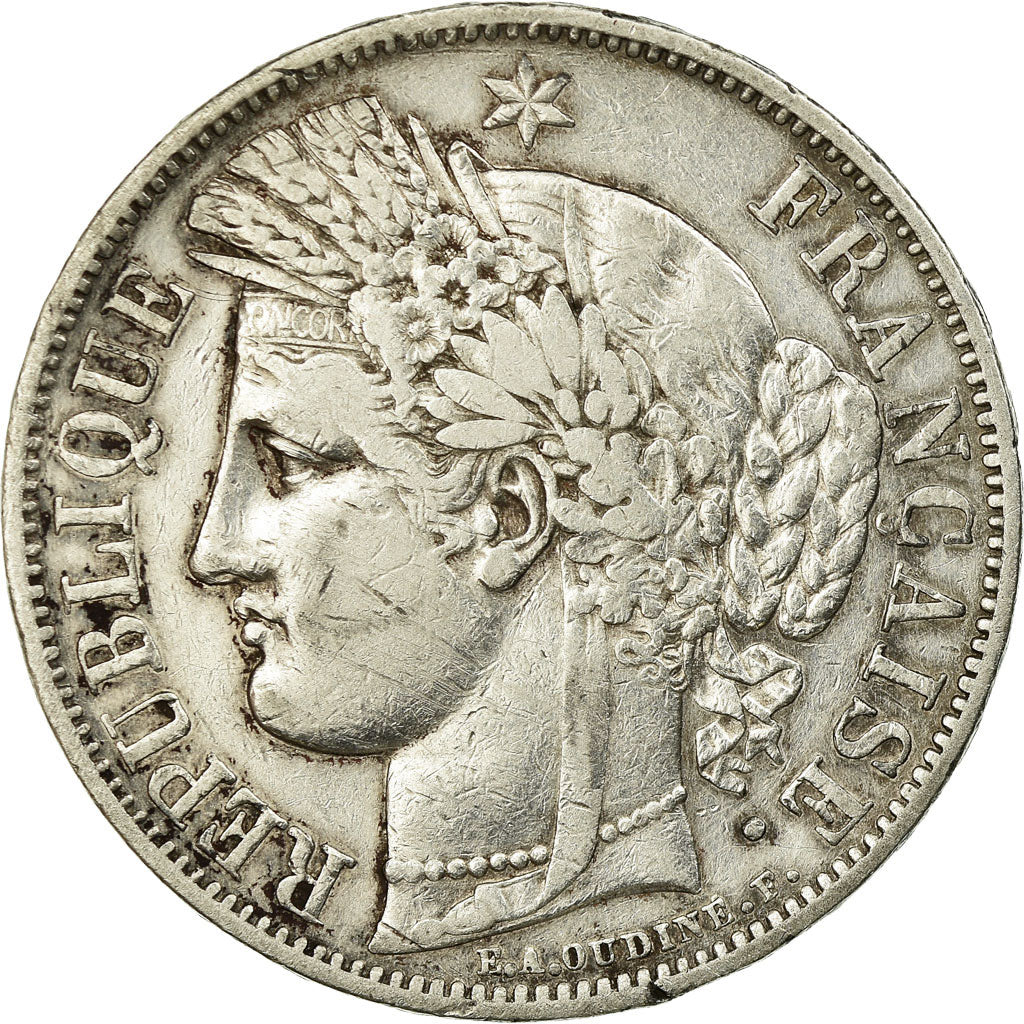 Coin, France, Cérès, 5 Francs, 1849, Paris, EF(40-45), Silver, KM:761.1