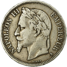 Moneta, Francia, Napoleon III, 5 Francs, 1869, Paris, MB+, KM 799.1