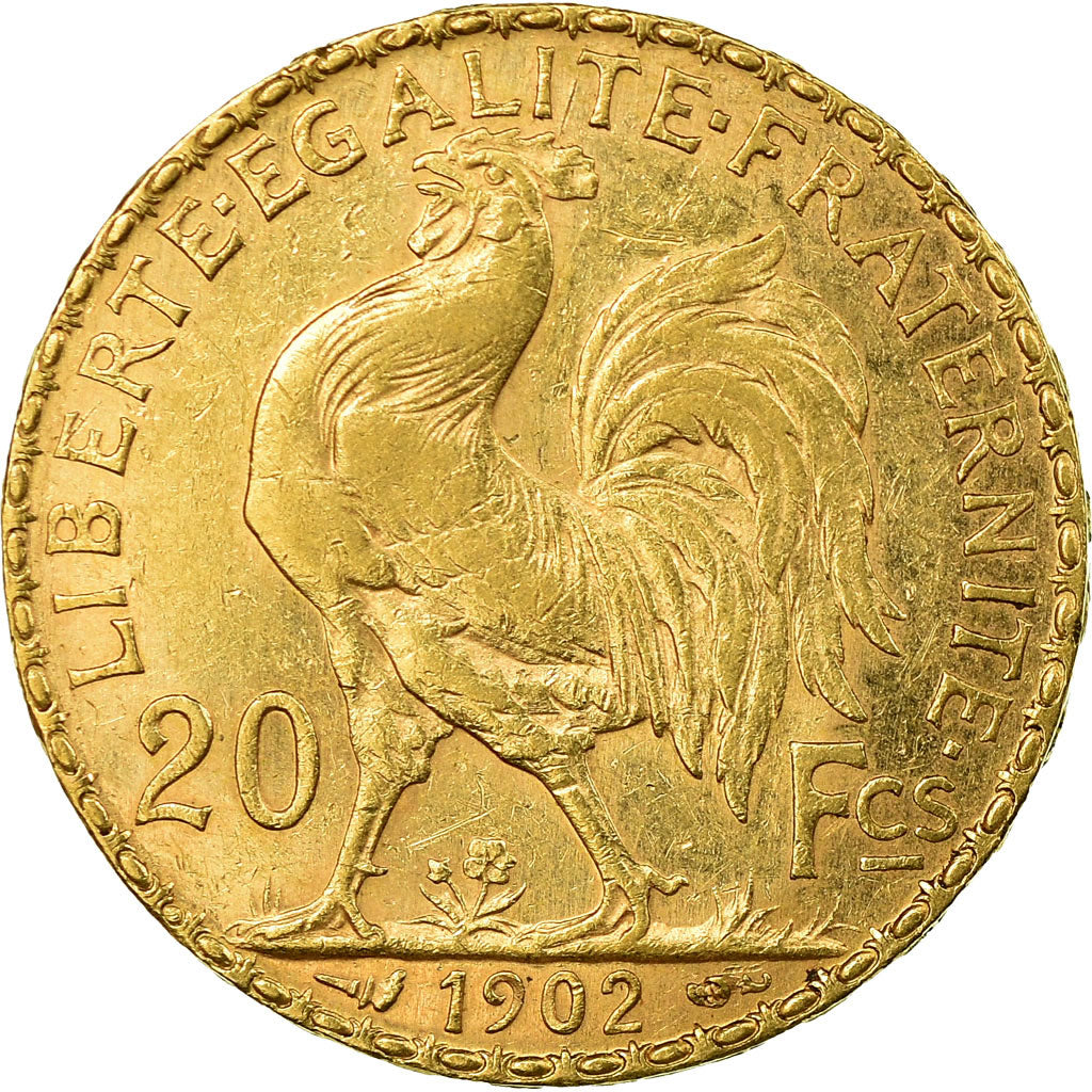 Moeda, França, Marianne, 20 Francs, 1902, Paris, AU(50-53), Dourado, KM:847