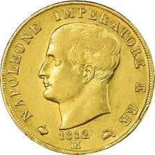 Munten, Italiaanse staten, Napoleon I, 40 Lire, 1812, Milan, Goud, KM 12