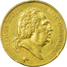 Moeda, França, Louis XVIII, 40 Francs, 1817, Paris, EF(40-45), Gold, KM 713.1