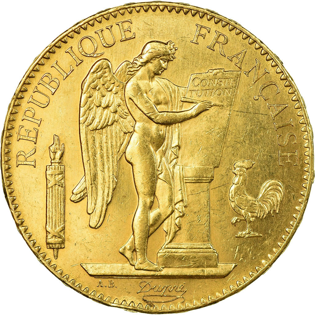 Moneta, Francja, Génie, 100 Francs, 1900, Paris, AU(50-53), Złoto, KM:832