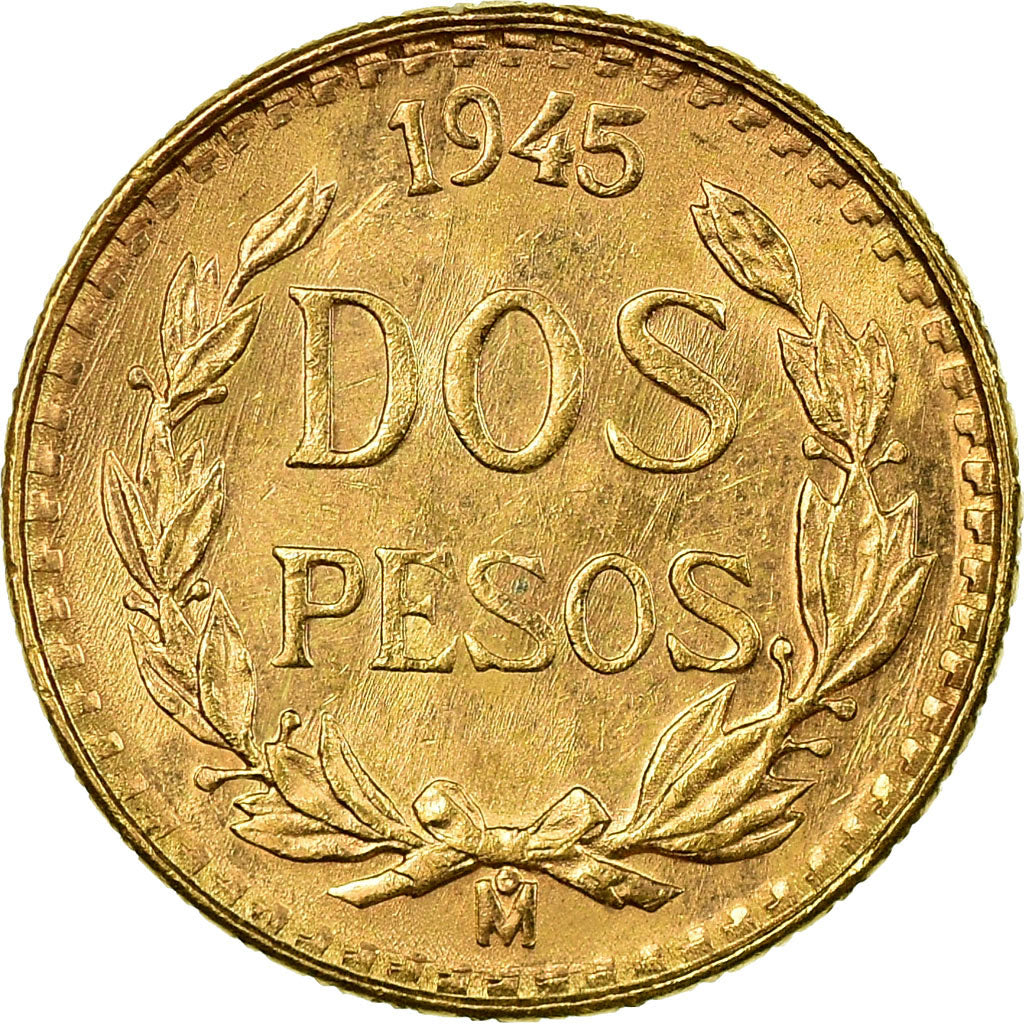 Monnaie, Mexique, 2 Pesos, 1945, Mexico City, SUP, Or, KM:461