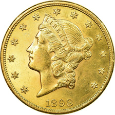 Moneta, USA, Liberty Head, $20, Double Eagle, 1898, Philadelphia, AU(55-58)