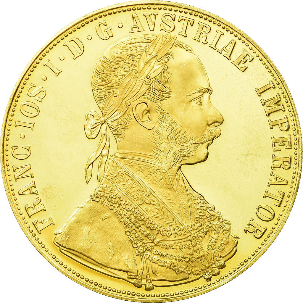 Coin, Austria, Franz Joseph I, 4 Ducat, 1915, Restrike, MS(63), Gold, KM:2276