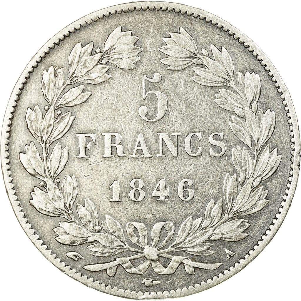 Coin, France, Louis-Philippe, 5 Francs, 1846, Paris, EF(40-45), Silver,KM 749.1