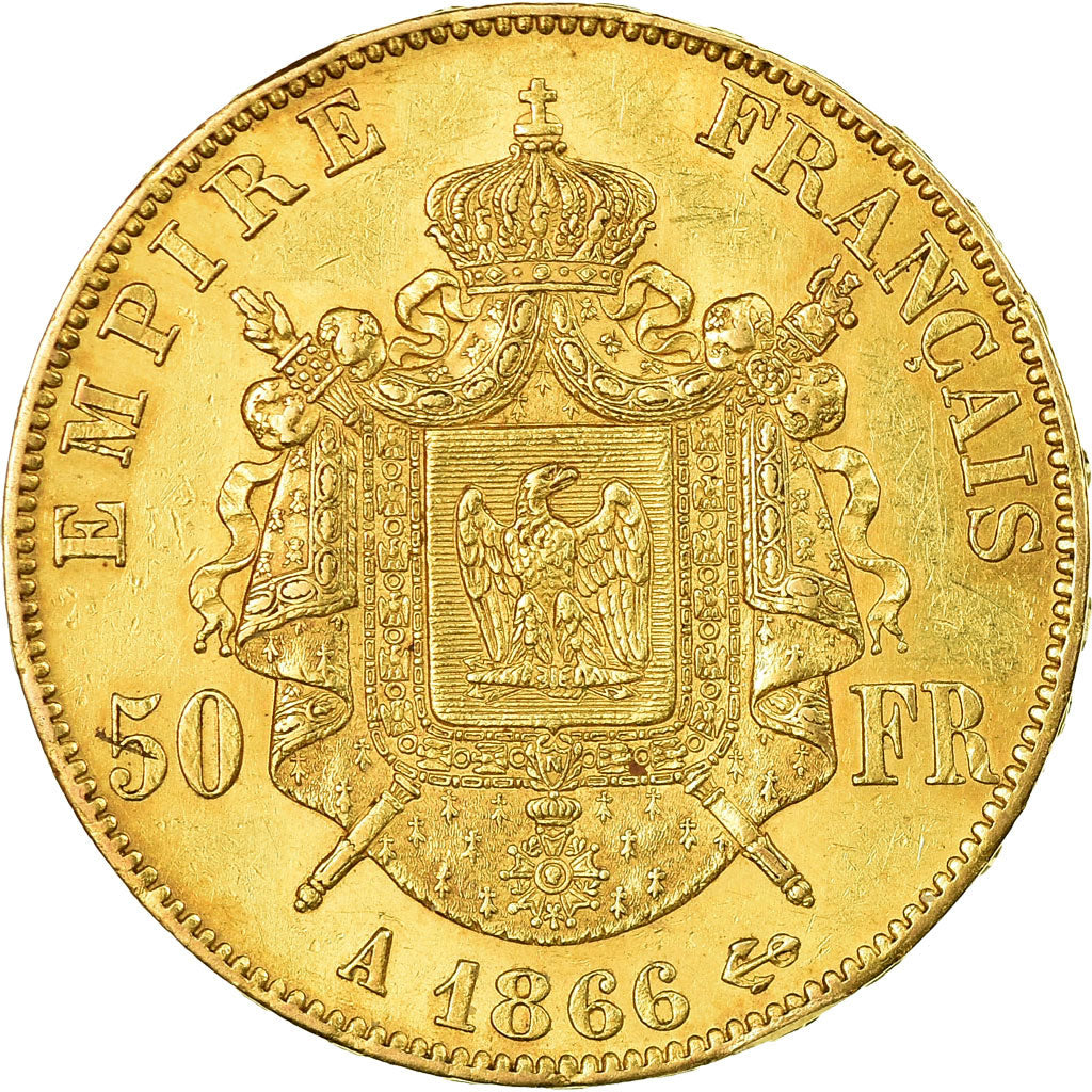 Monnaie, France, Napoleon III, 50 Francs, 1866, Paris, TTB+, Or, Gadoury 1112