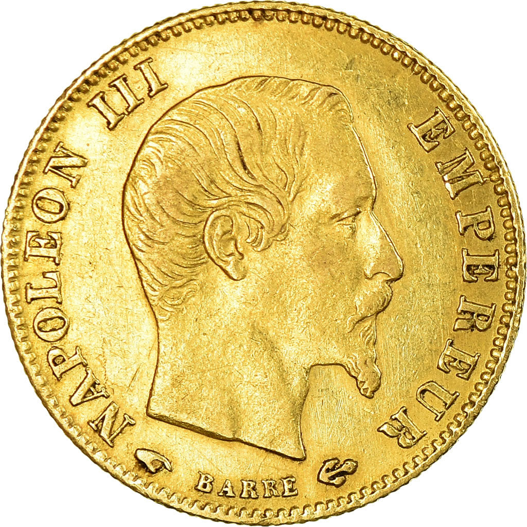 Coin, France, Napoleon III, 5 Francs, 1860, Paris, AU(50-53), Gold, KM 787.1