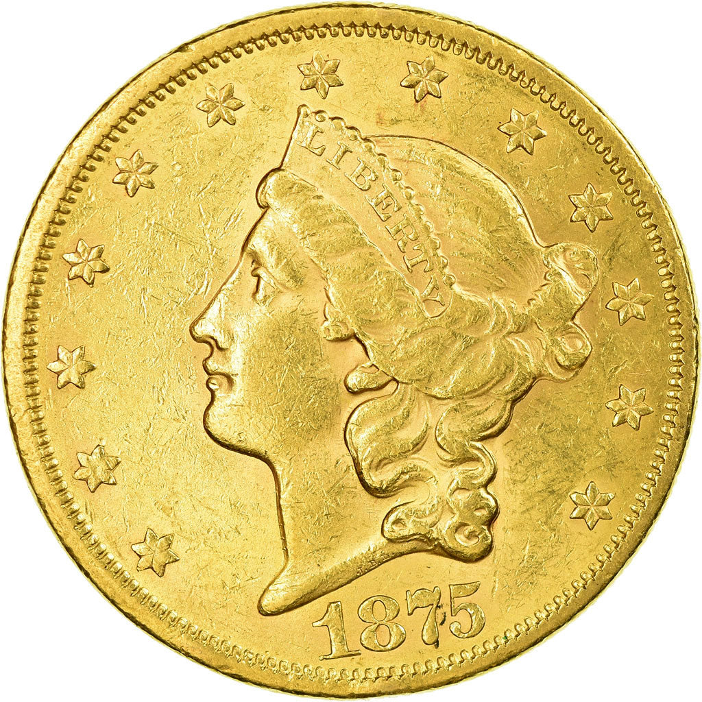 Coin, United States, Liberty Head, $20, 1875, San Francisco, Gold, AU(50-53),