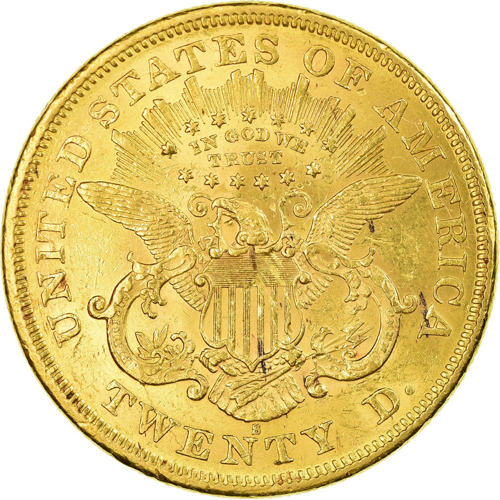 Coin, United States, Liberty Head, $20, 1875, San Francisco, Gold, AU(50-53),