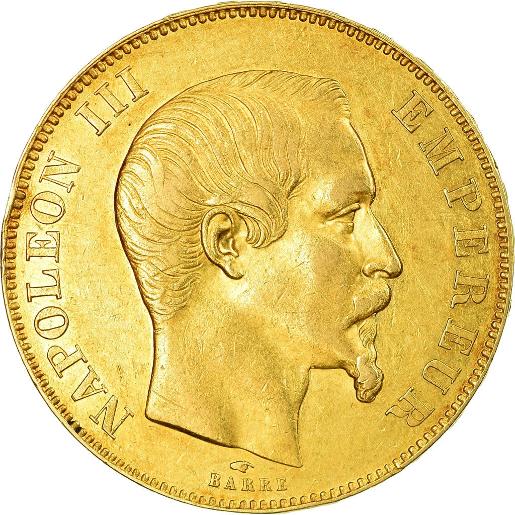 Munten, Frankrijk, Napoleon III, 50 Francs, 1857, Paris, ZF, Goud, KM 785.1