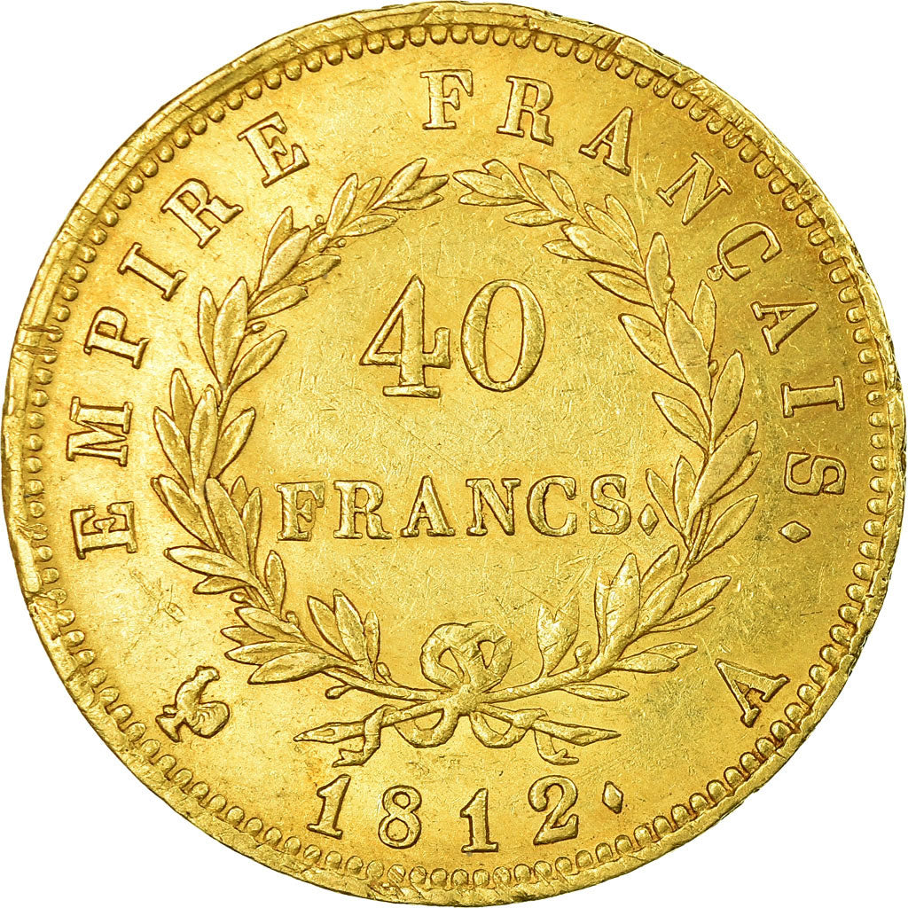 Moneta, Francja, Napoléon I, 40 Francs, 1812, Paris, AU(50-53), Złoto