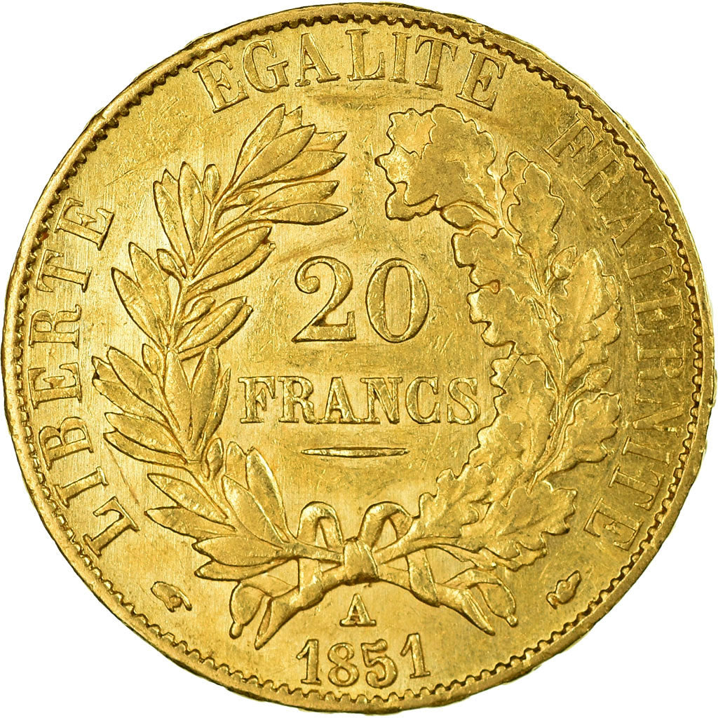 Coin, France, Cérès, 20 Francs, 1851, Paris, EF(40-45), Gold, KM:762