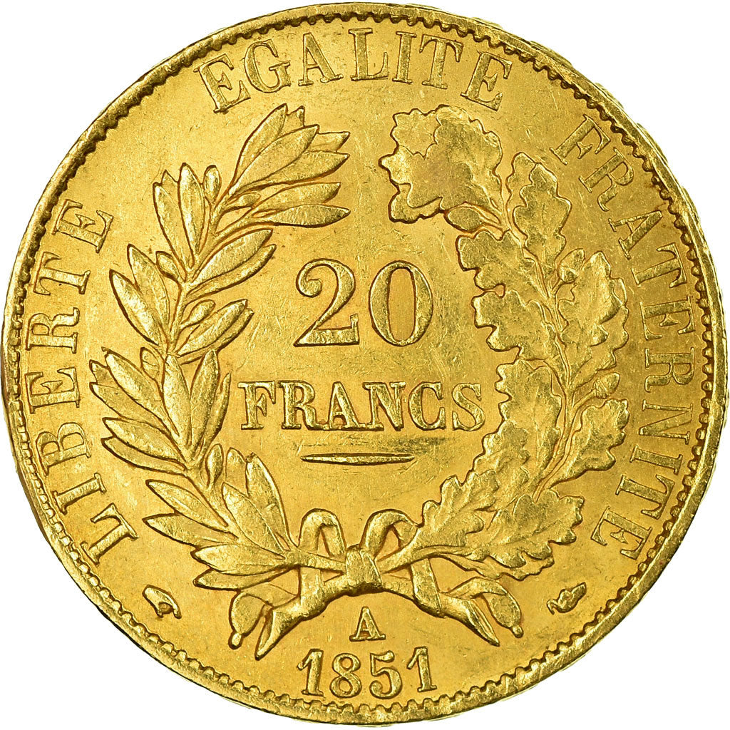 Coin, France, Cérès, 20 Francs, 1851, Paris, EF(40-45), Gold, KM:762